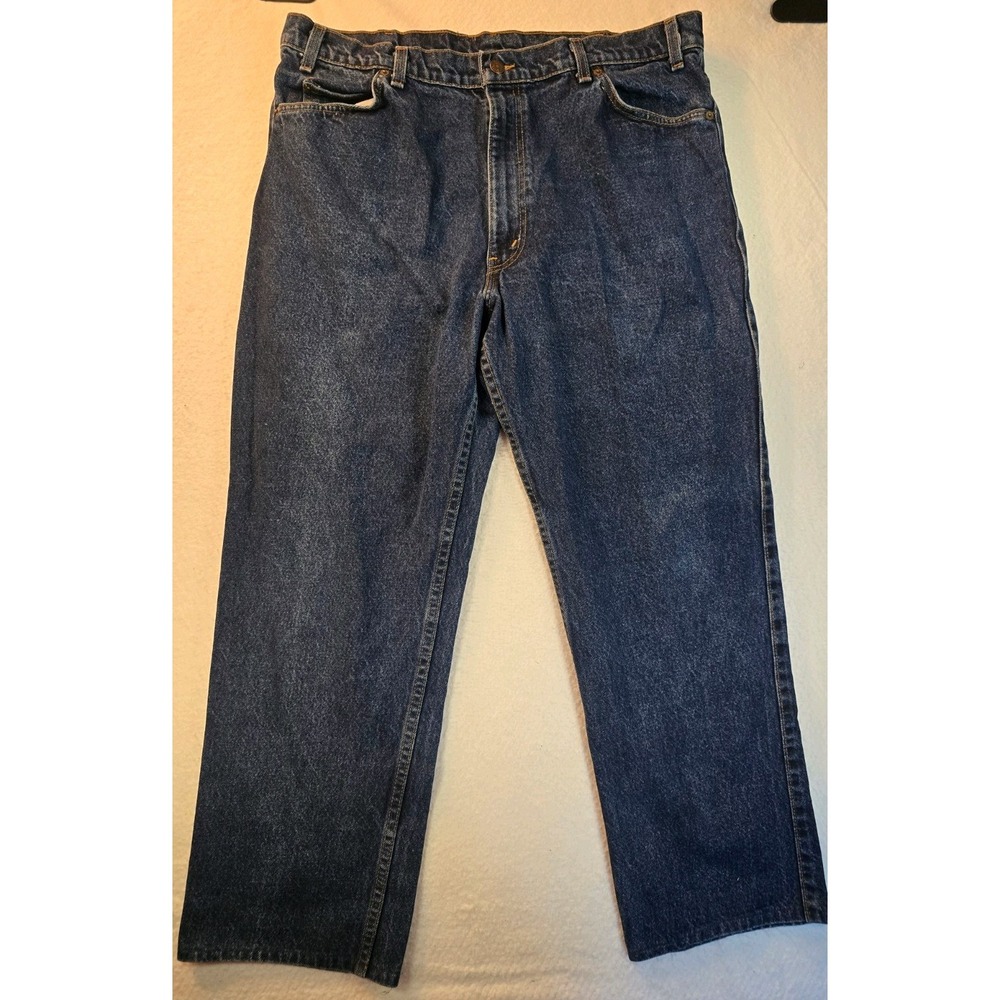 VTG 80s Levis 549 Two Horse Relaxed Dark Faded Blue Jeans Men's Size 40x30